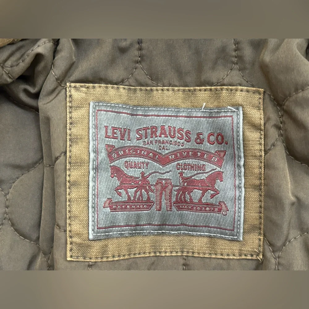 Levi's Men's Canvas Full-Zip Five-Pocket Khaki Trucker Jacket, Size Medium - Picture 11 of 15